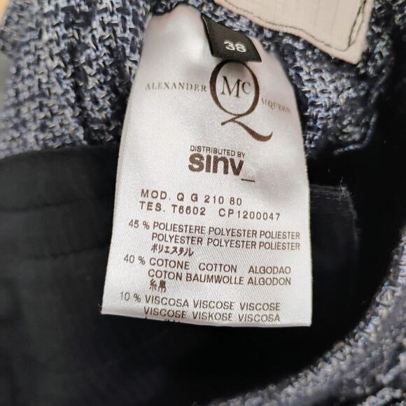 ALEXANDER McQUEEN Tweed Wrap Pleated Skirt with Belt Dark Gray size 38 F/S EUC - Picture 16 of 16